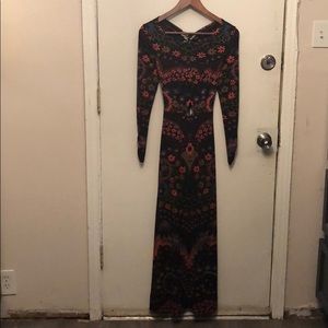 Free People keyhole backless maxi dress